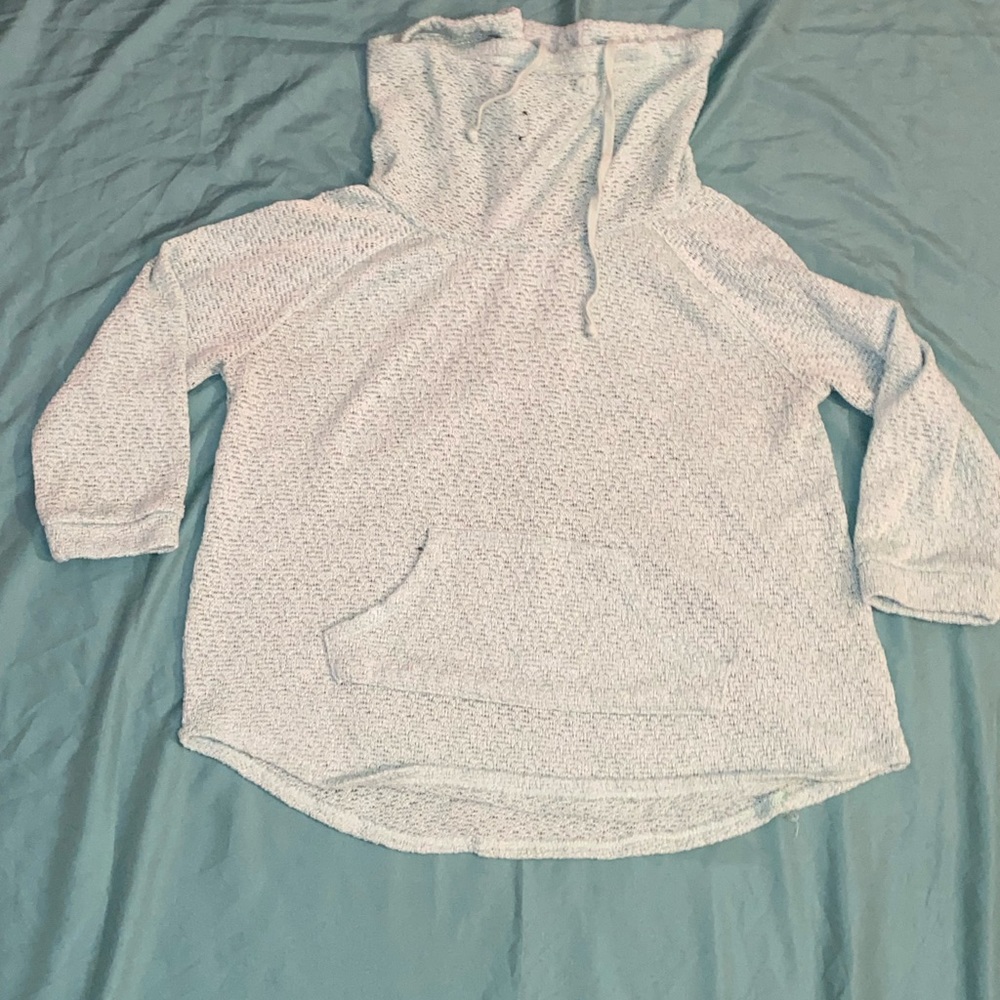 blue running pull-over